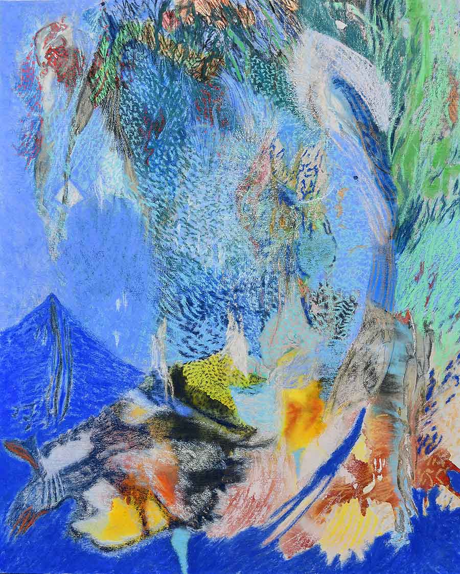 Eva Klötgen leviathan pastel sur toile 130 x 162 cm