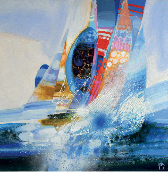 daniel-gelis-regate Daniel GELIS Régate, huile 80x80 cm