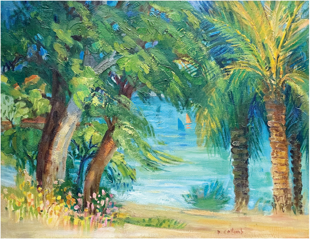 ARBRES ET MER 73 X 60 cm