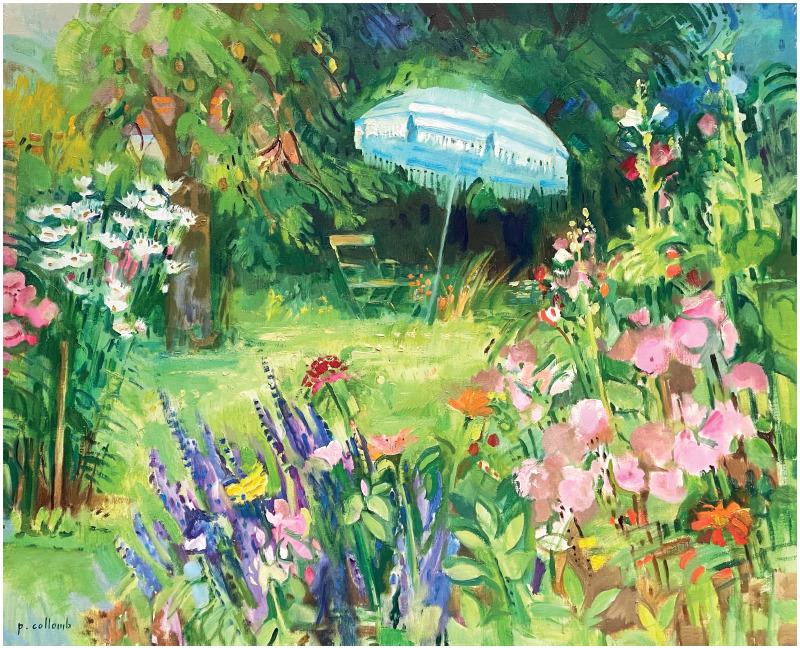 JARDIN AU PARASOL 100 X 81 cm